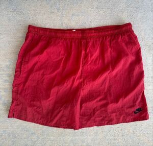 Vintage 90s Nike Big Logo RED Swim Trunks Hybrid Shorts Size Large  K